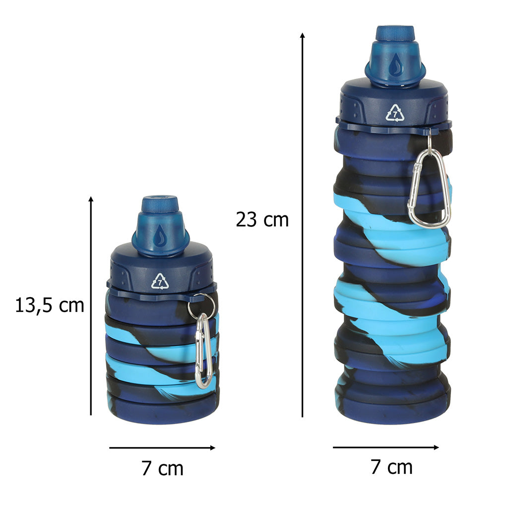 Butelka na wodę bidon, silikonowa składana z uchwytem, BPA FREE 500ml