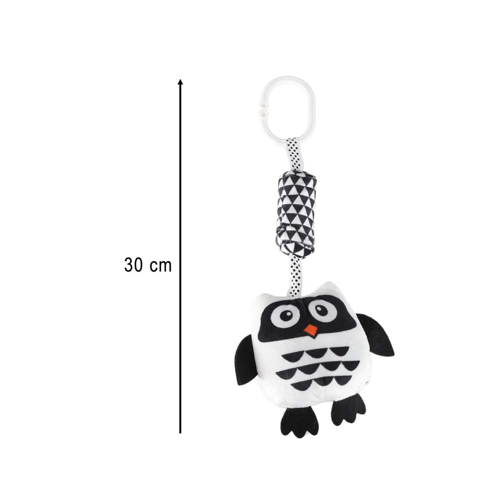 Kontrastowa grzechotka sensoryczna zawieszka sowa 0+