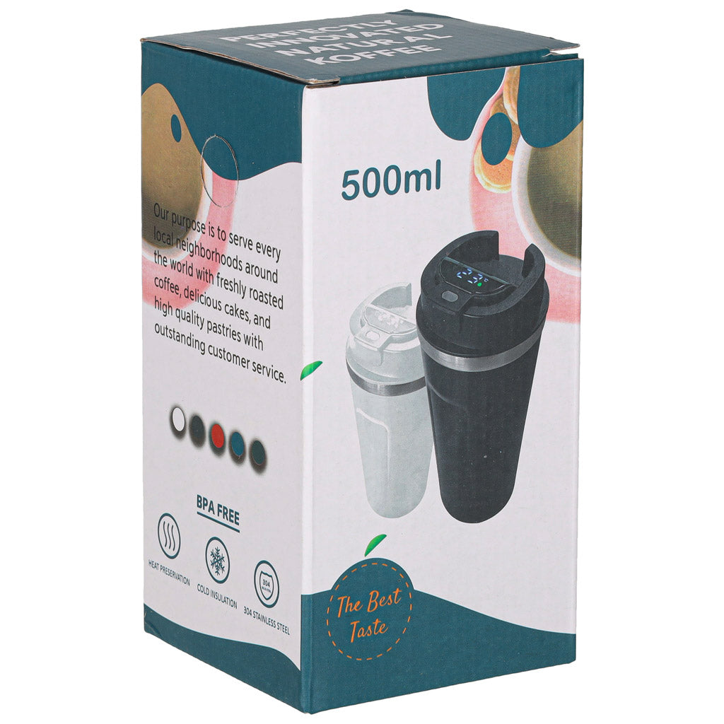 Smart kubek podróżny z wyświetlaczem LED czarny 500ml