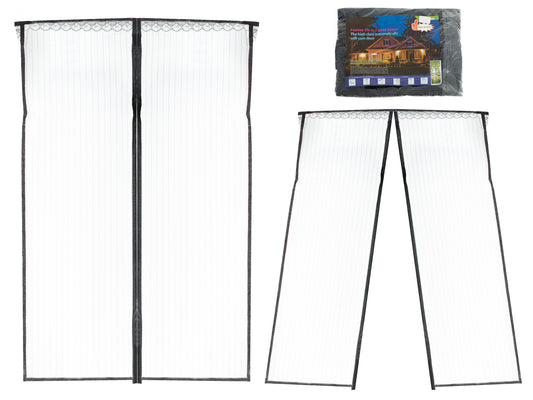 Moskitiera magnetyczna na drzwi 110 x 220 cm czarna
