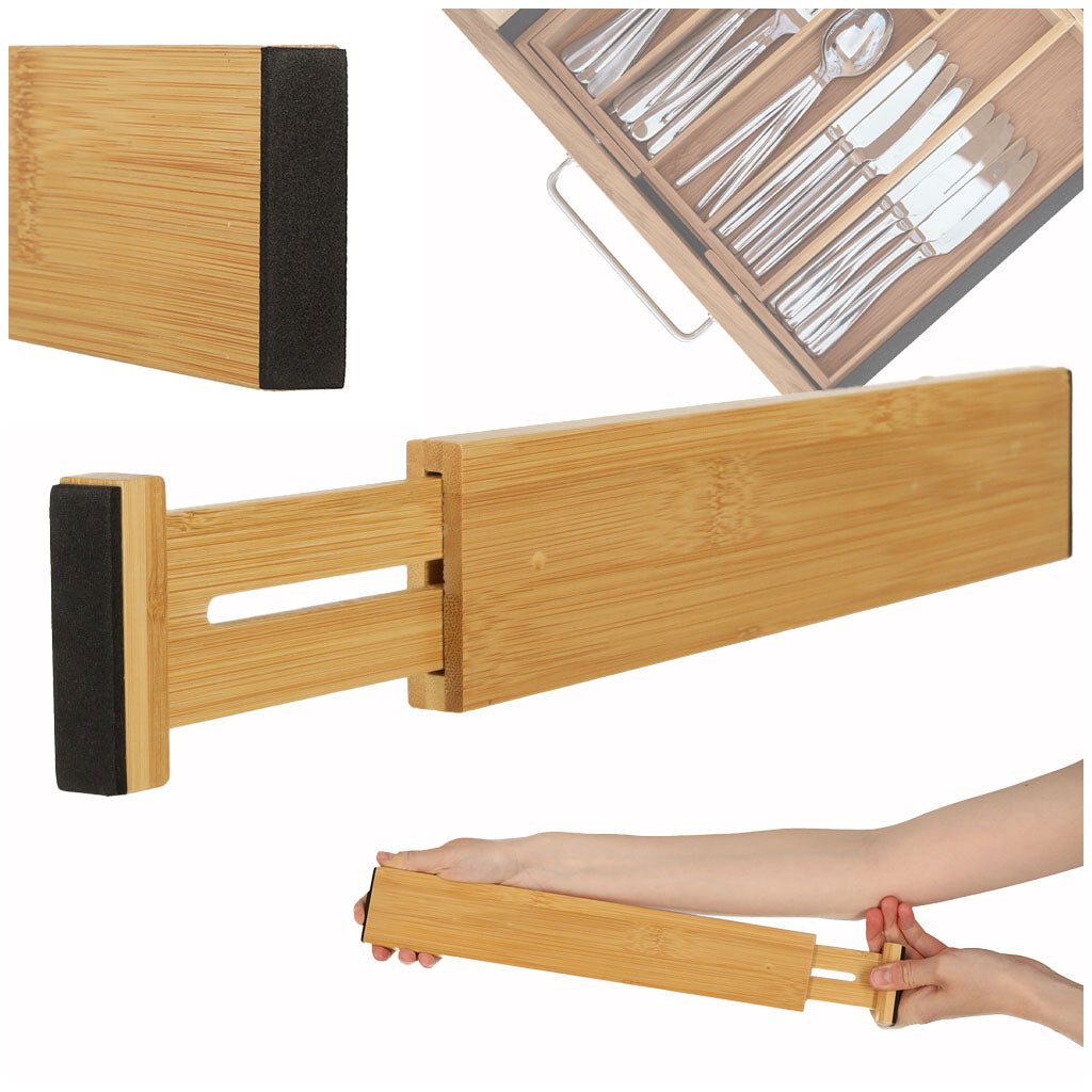 Organizer do szuflady bambusowy separator regulowany na sztućce, narzedzia - 43 cm 1 sztuka