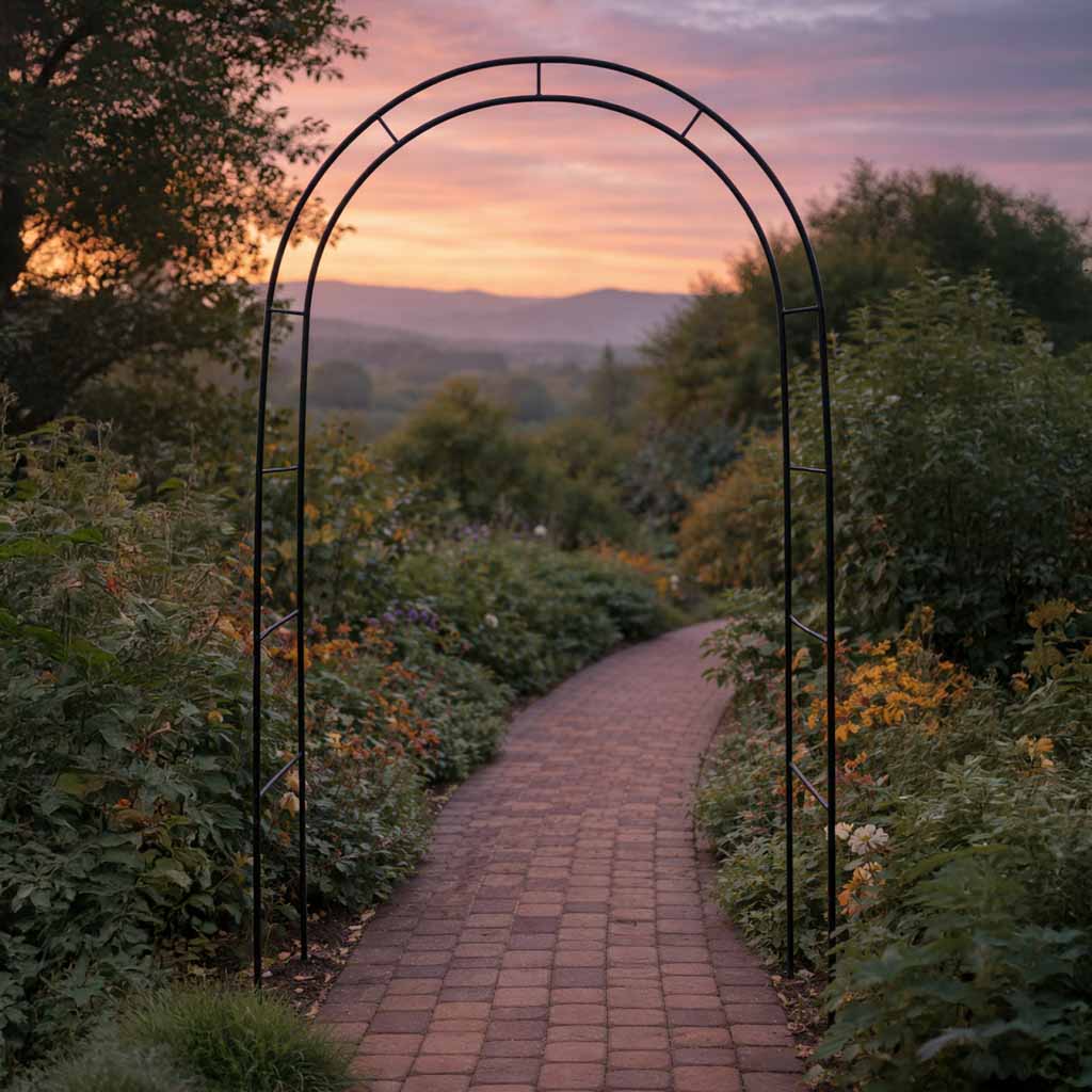 Pergola ogrodowa metalowa łuk LUARO 240 x 140 cm czarna