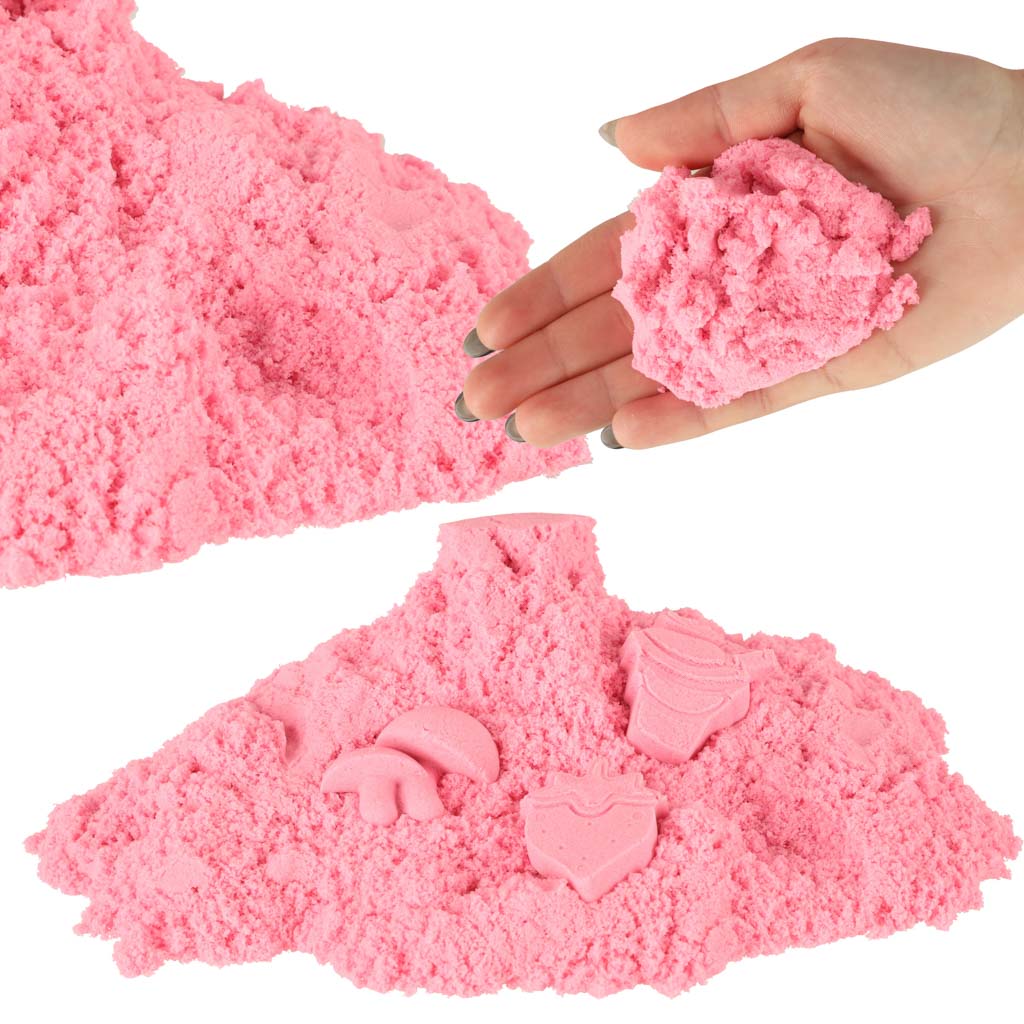 Piasek sensoryczny dla dzieci różowy 1 kg w woreczku