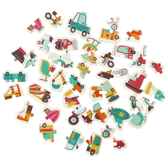 Puzzle dla dzieci układanka w puszce pojazdy 48 puzzli 24 obrazki