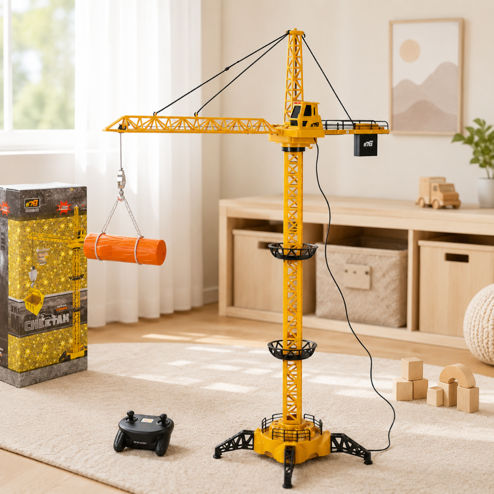 Zdalnie Sterowany Dźwig Budowlany RC z Hakiem 4CH 128 cm