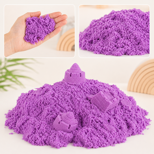 Piasek sensoryczny dla dzieci 1kg w woreczku fioletowy