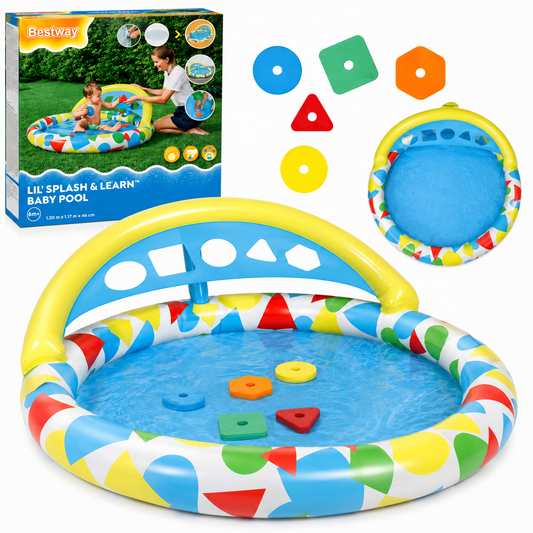 Dmuchany basen dziecięcy BESTWAY 52378 z sorterem kształtów 120 cm 8 m+