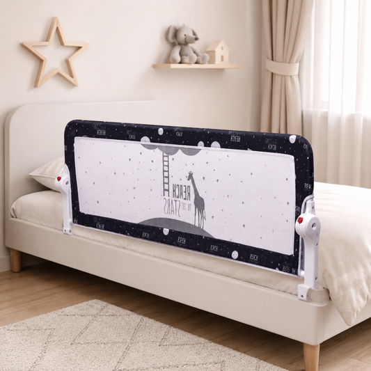 Barierka osłona ochronna do łóżka otwierana 150 cm czarna