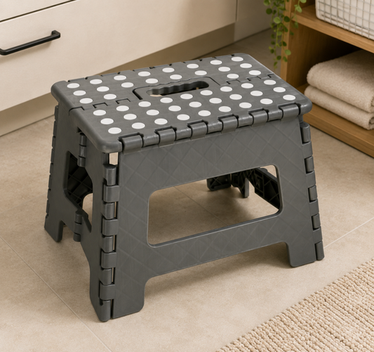 Stołek taboret składany antypoślizgowy 22 cm ciemny szary