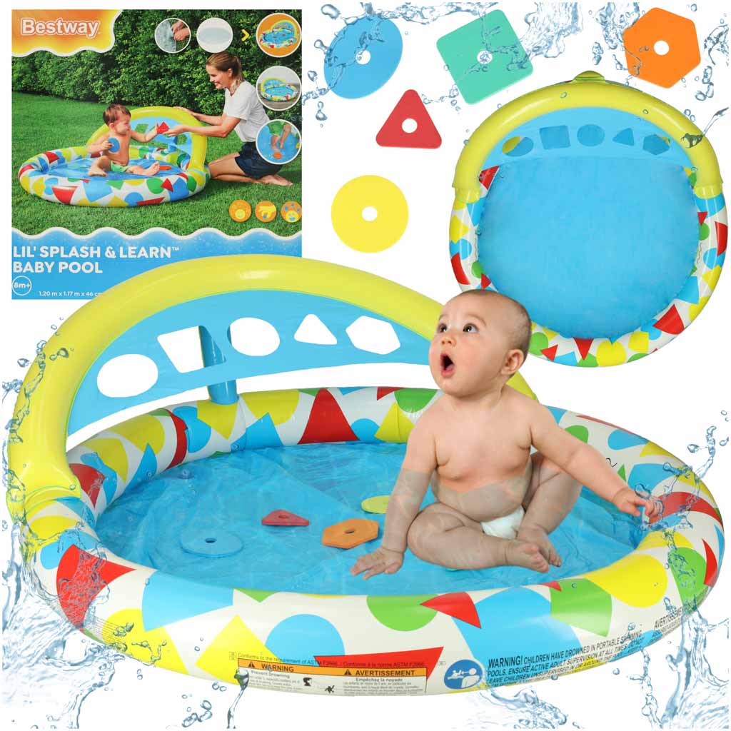 Dmuchany basen dziecięcy BESTWAY 52378 z sorterem kształtów 120 cm 8 m+