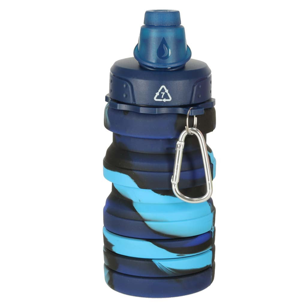 Butelka na wodę bidon, silikonowa składana z uchwytem, BPA FREE 500ml