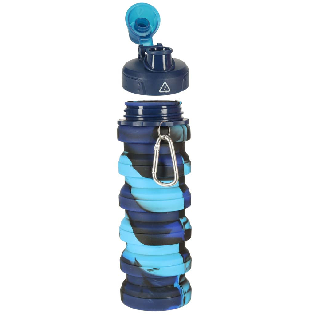 Butelka na wodę bidon, silikonowa składana z uchwytem, BPA FREE 500ml