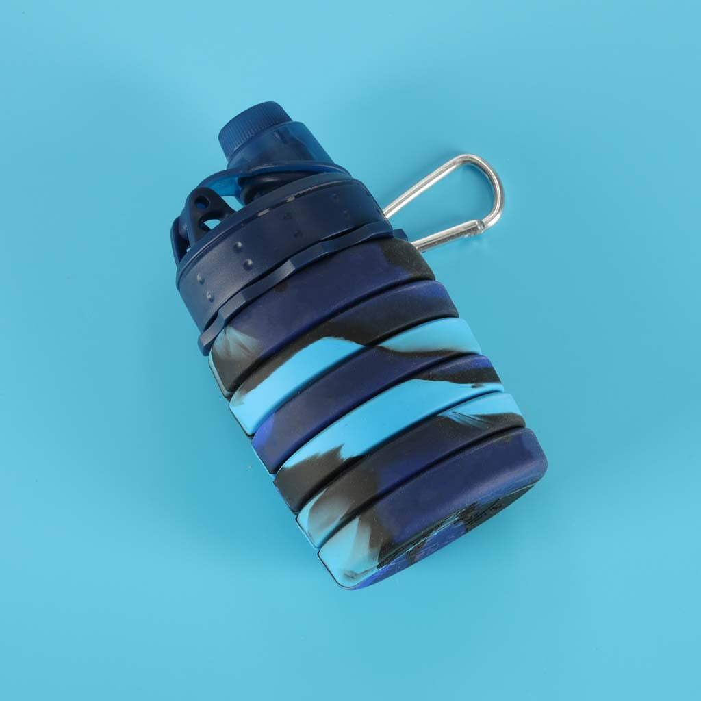Butelka na wodę bidon, silikonowa składana z uchwytem, BPA FREE 500ml