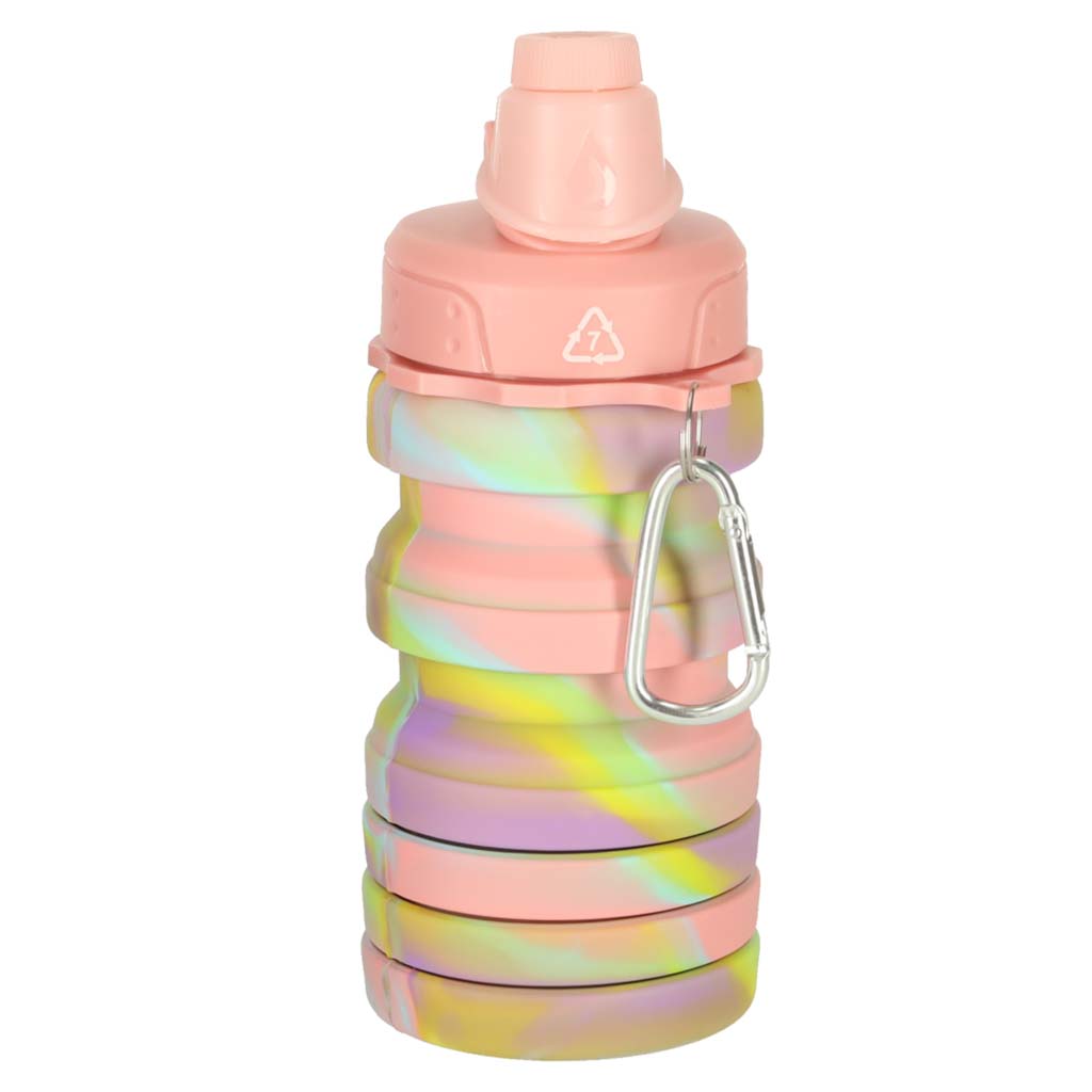 Butelka na wodę bidon silikonowy, składana z uchwytem BPA FREE, pojemność 500ml