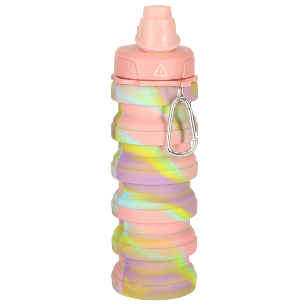 Butelka na wodę bidon silikonowy, składana z uchwytem BPA FREE, pojemność 500ml