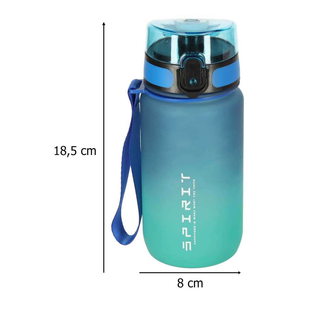 Butelka na wodę bidon z ustnikiem, BPA FREE 600ml, kolor niebiesko-zielony