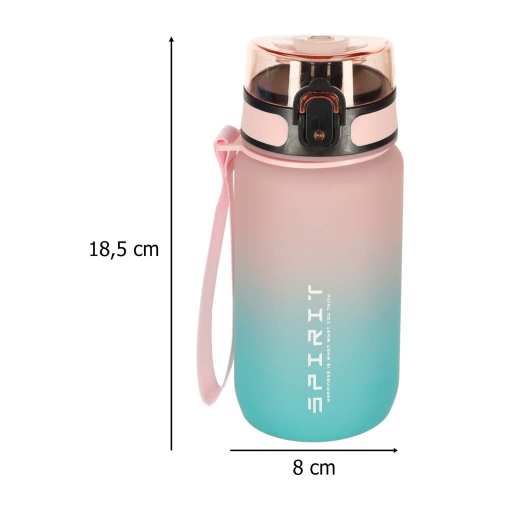 Butelka na wodę bidon z ustnikiem, BPA FREE 600ml, kolor różowo-niebieski