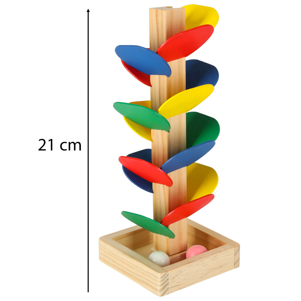 Drewniany tor kulkowy Montessori Drzewko edukacyjne 21 cm