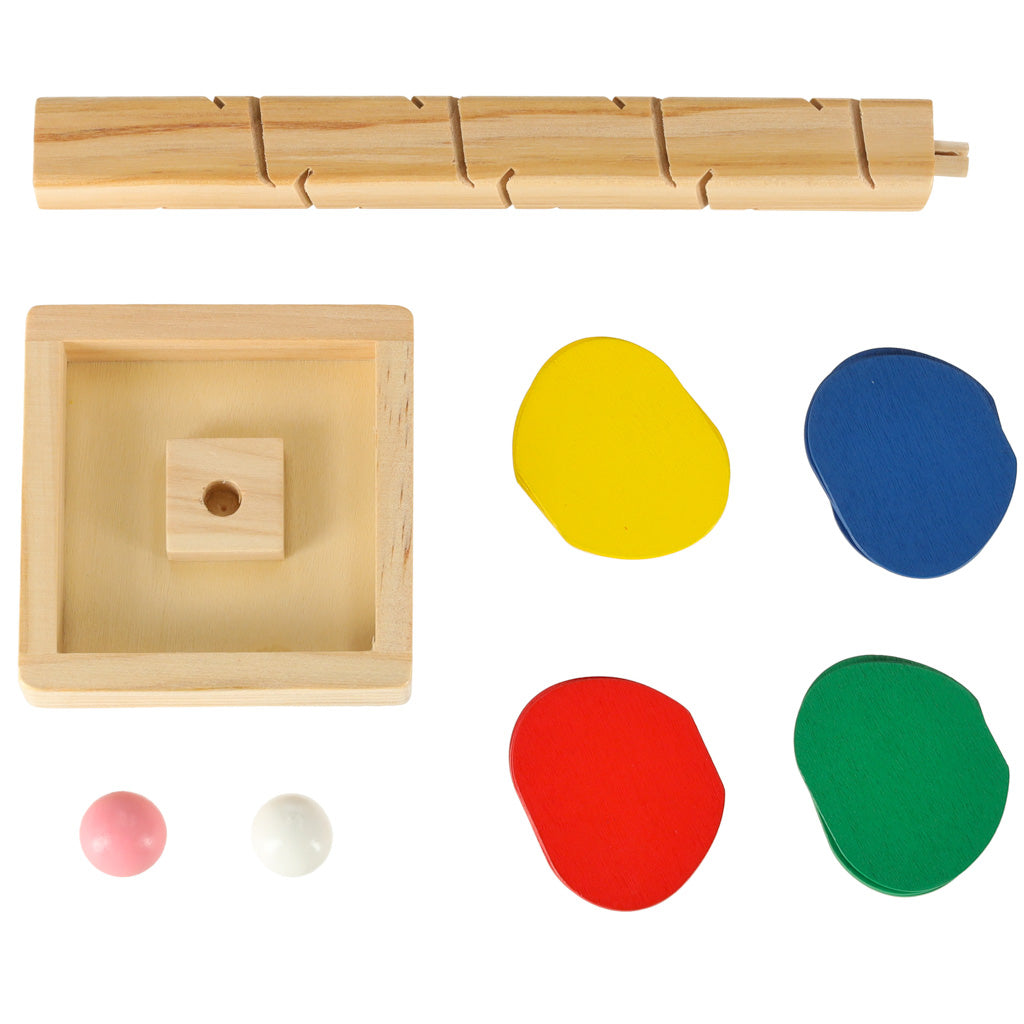 Drewniany tor kulkowy Montessori Drzewko edukacyjne 21 cm