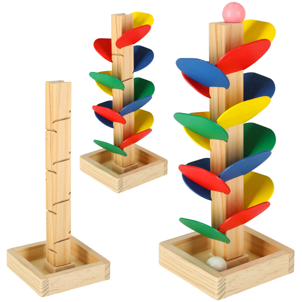Drewniany tor kulkowy Montessori Drzewko edukacyjne 21 cm