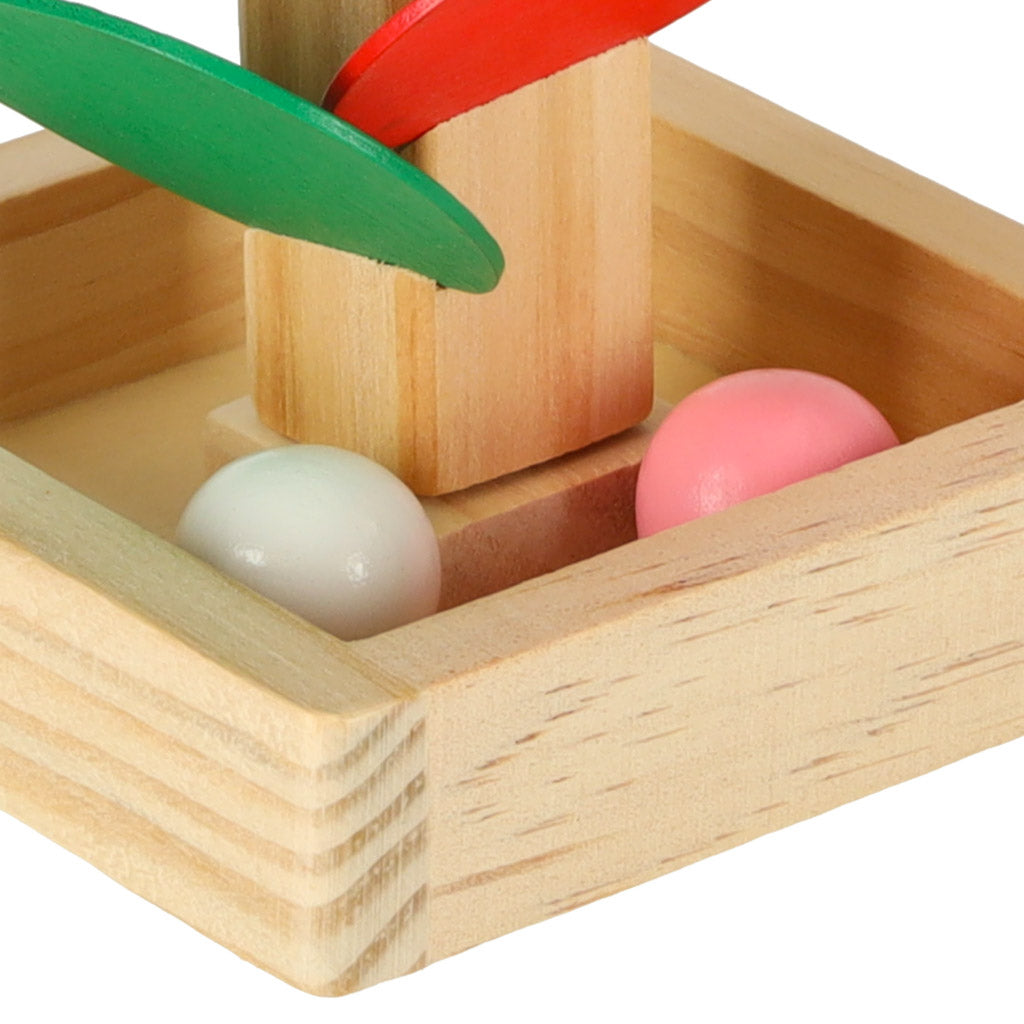 Drewniany tor kulkowy Montessori Drzewko edukacyjne 21 cm