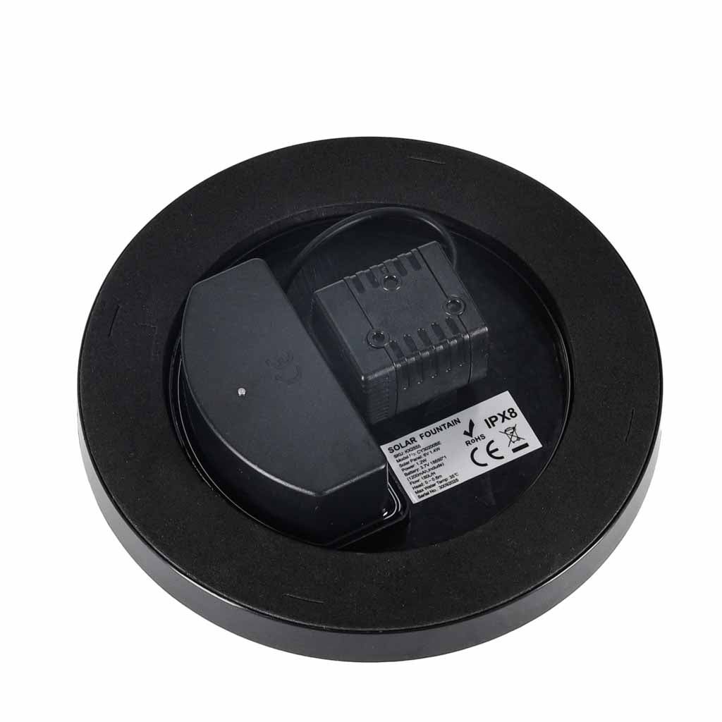 Fontanna solarna LUARO LED RGB do oczka wodnego, pływająca 16,5 cm, 8 dysz
