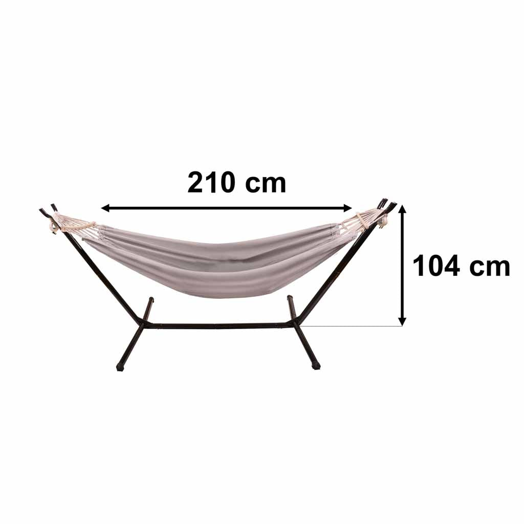 Hamak ogrodowy ze stelażem huśtawka duża mocna 247 cm do 100 kg