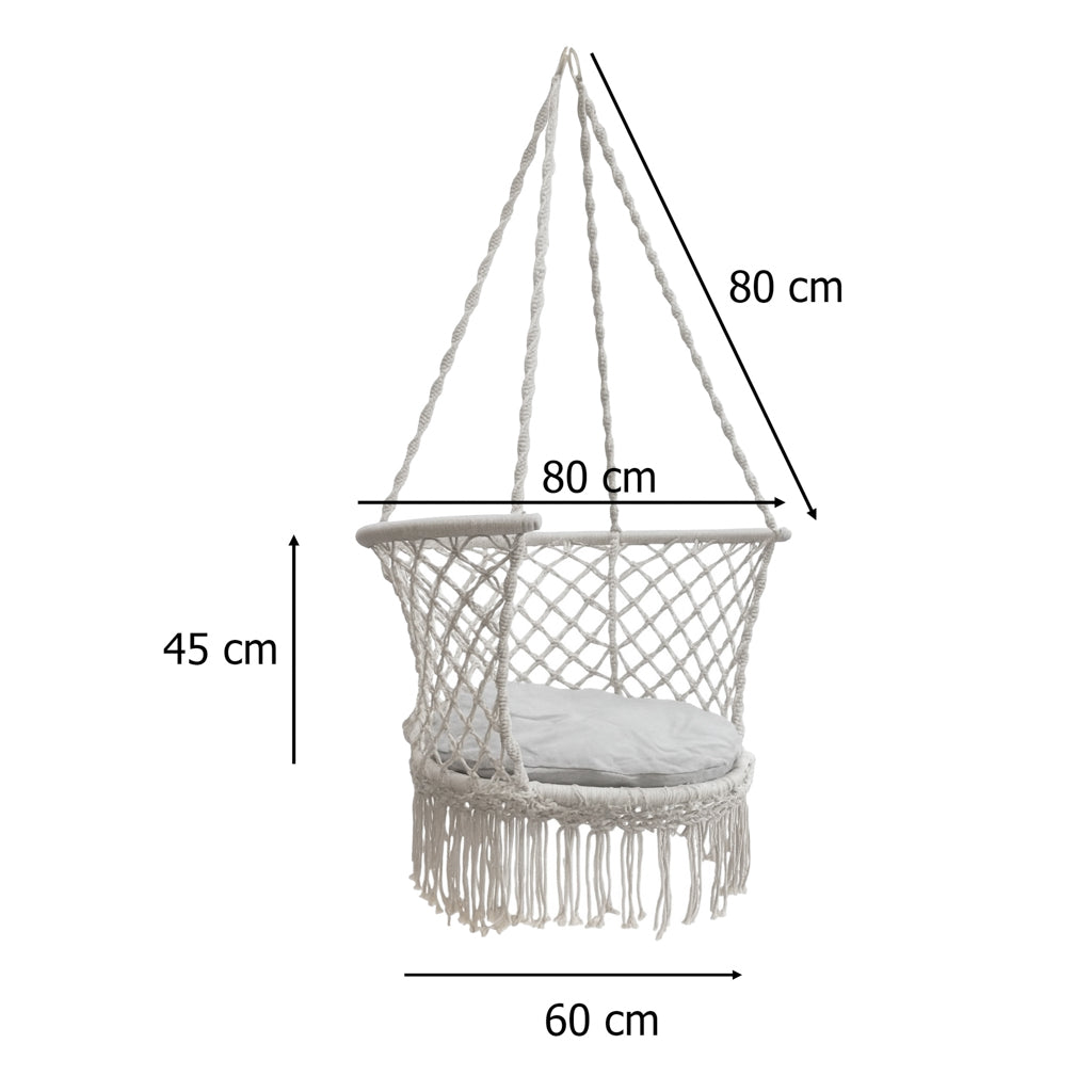 Huśtawka ogrodowa bocianie gniazdo z oparciem ogrodowa szare 80 cm 150 kg