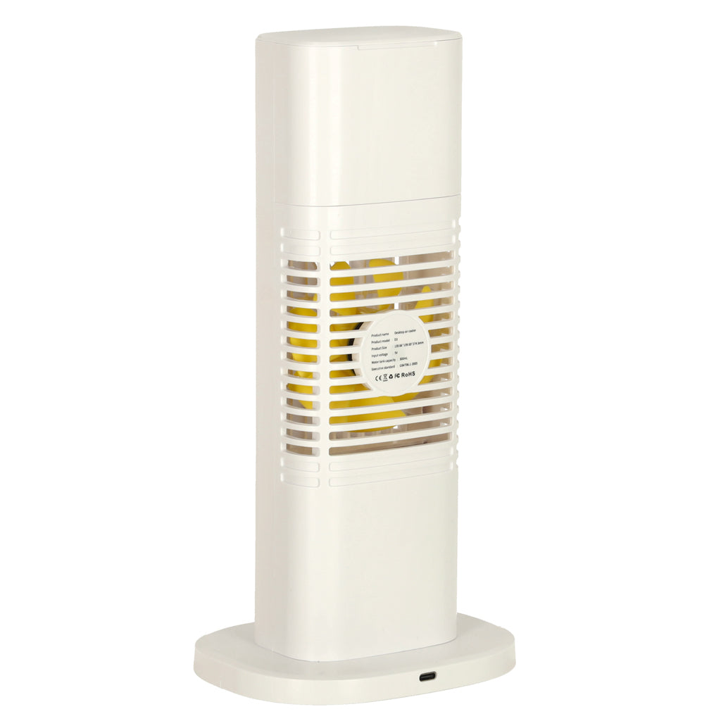 Klimator biurkowy przenośny 3w1 USB z nawilżaniem 300 ml biały