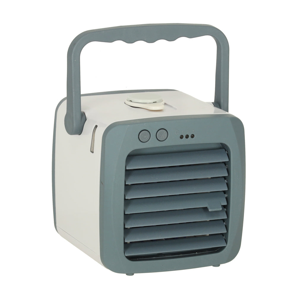 Mini klimatyzator biurkowy USB 300 ml z nawilżaczem i 3 trybami nawiewu, biały