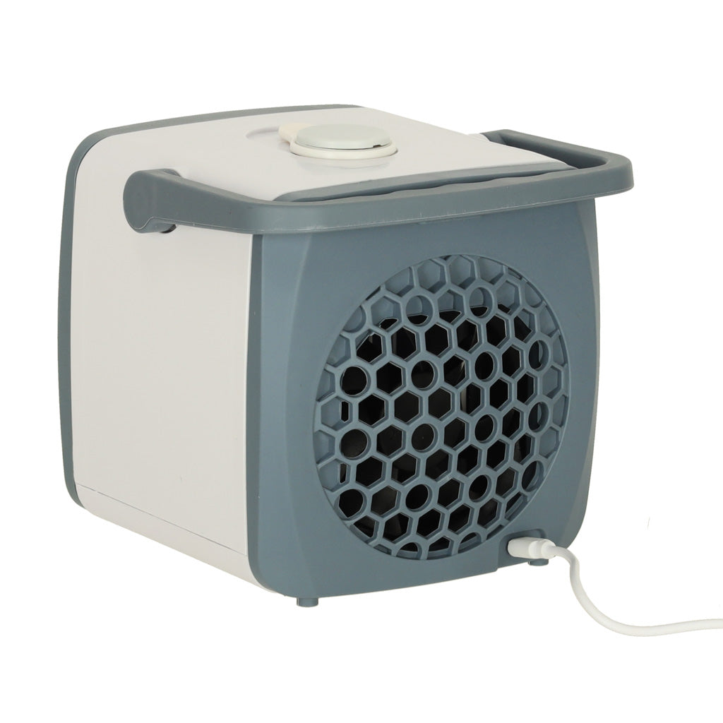 Mini klimatyzator biurkowy USB 300 ml z nawilżaczem i 3 trybami nawiewu, biały