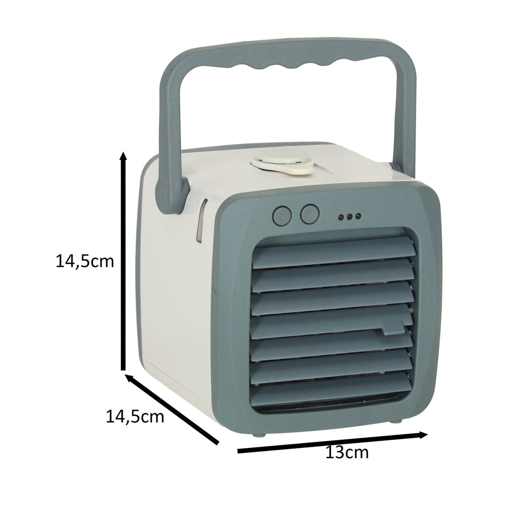 Mini klimatyzator biurkowy USB 300 ml z nawilżaczem i 3 trybami nawiewu, biały