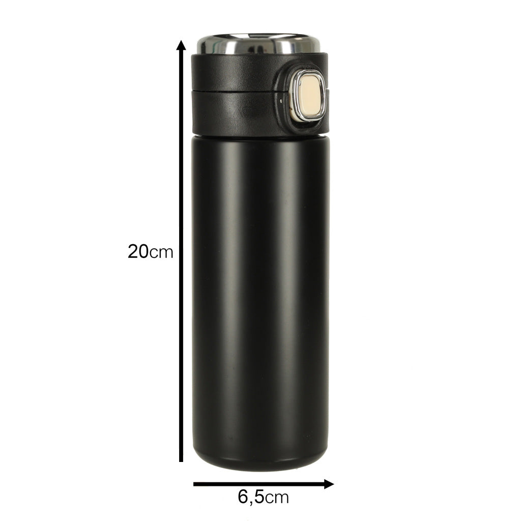 Kubek, bidon termiczny z ustnikiem, termos z wyświetlaczem LED 350ml, kolor czarny