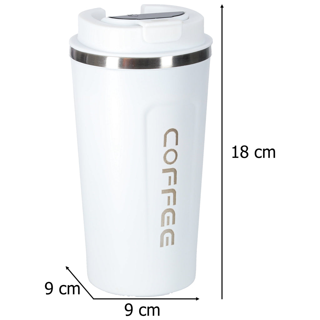 Kubek podróżny LED z ustnikiem 500ml biały