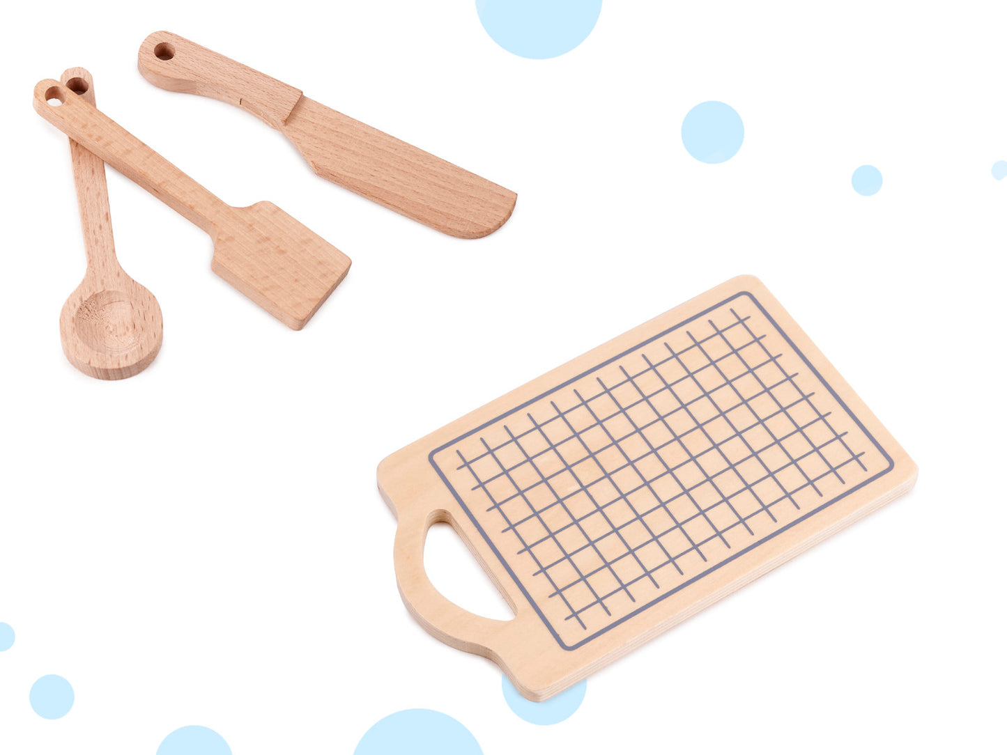 Drewniana kuchnia dziecięca MDF Modern Classic z akcesoriami, szara, 82 cm