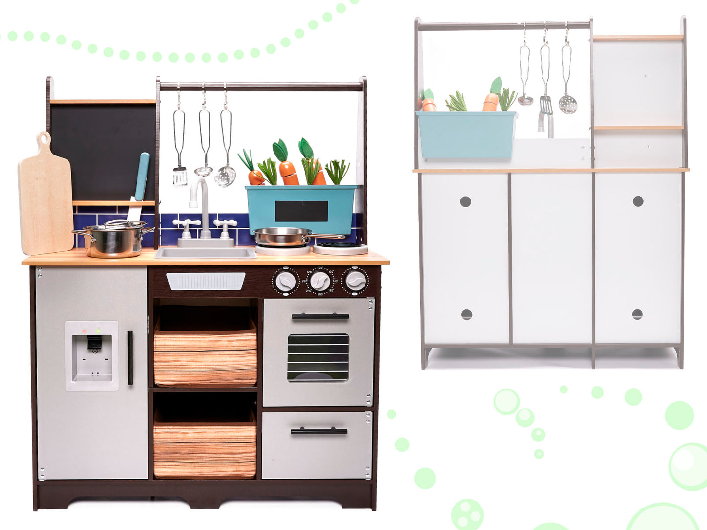 Drewniana kuchnia dziecięca LOFT XXL z akcesoriami 96 cm