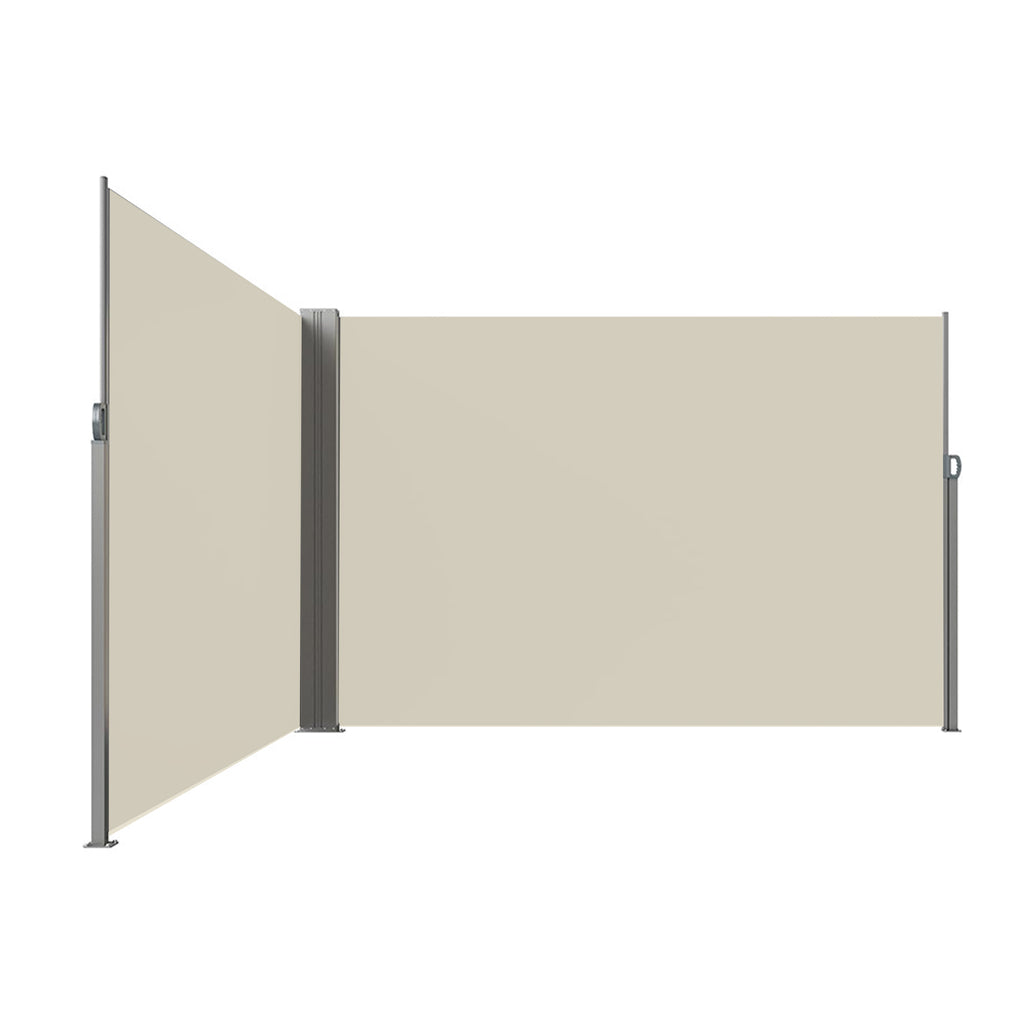 Markiza narożna boczna tarasowa LUARO parawan zwijany 180 x 620 cm beżowy