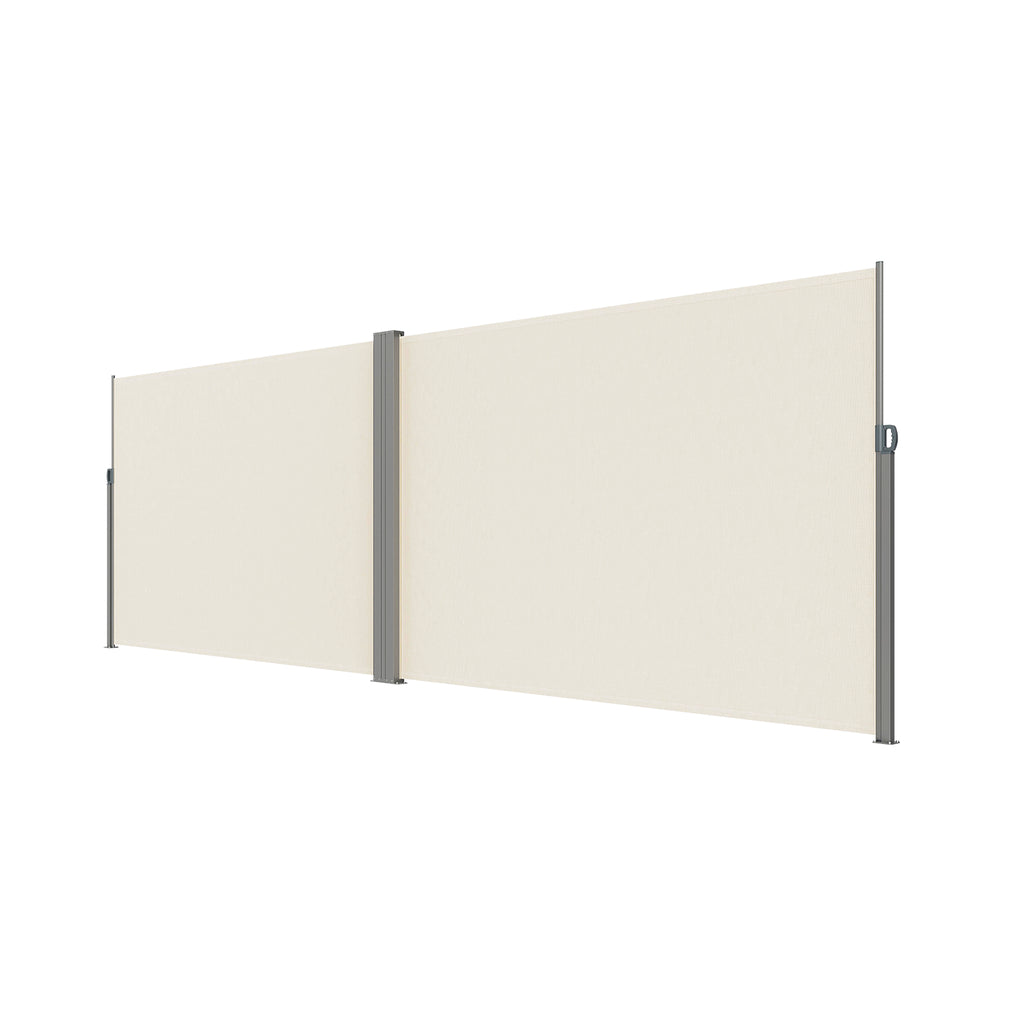 Markiza narożna boczna tarasowa LUARO parawan zwijany 180 x 620 cm beżowy