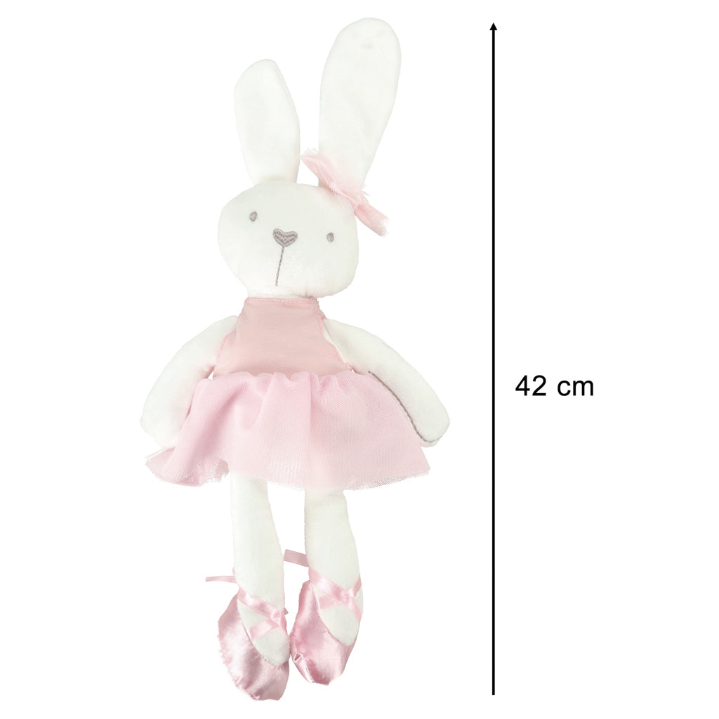 Maskotka pluszowa pluszak przytulanka królik zajączek w różowej sukience 42 cm