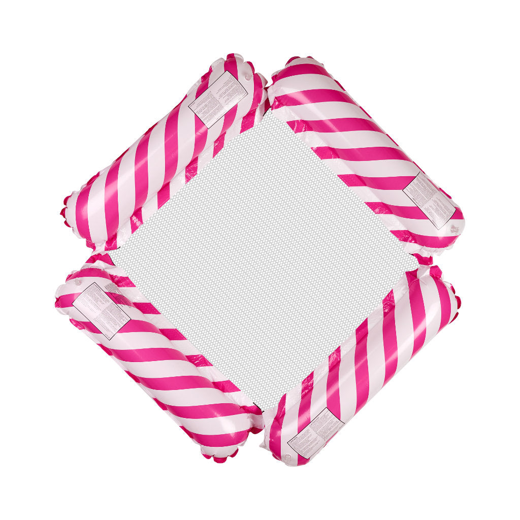 Dmuchany materac wodny 3w1 fotel plażowy basen różowy 100 x 100 cm