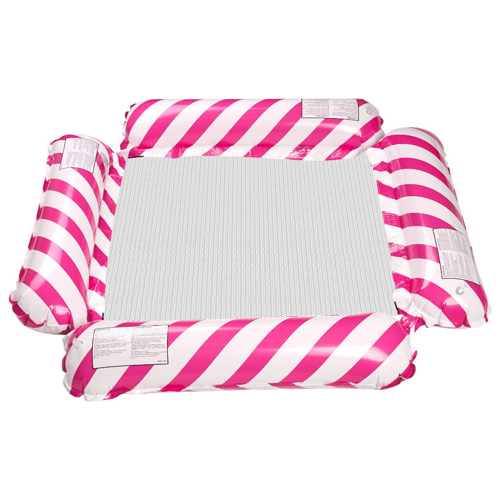 Dmuchany materac wodny 3w1 fotel plażowy basen różowy 100 x 100 cm