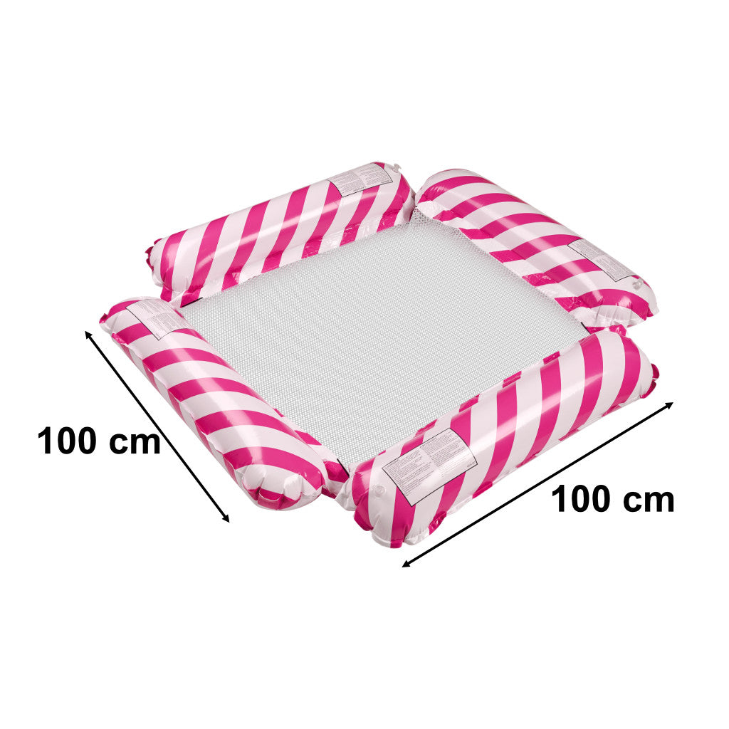 Dmuchany materac wodny 3w1 fotel plażowy basen różowy 100 x 100 cm