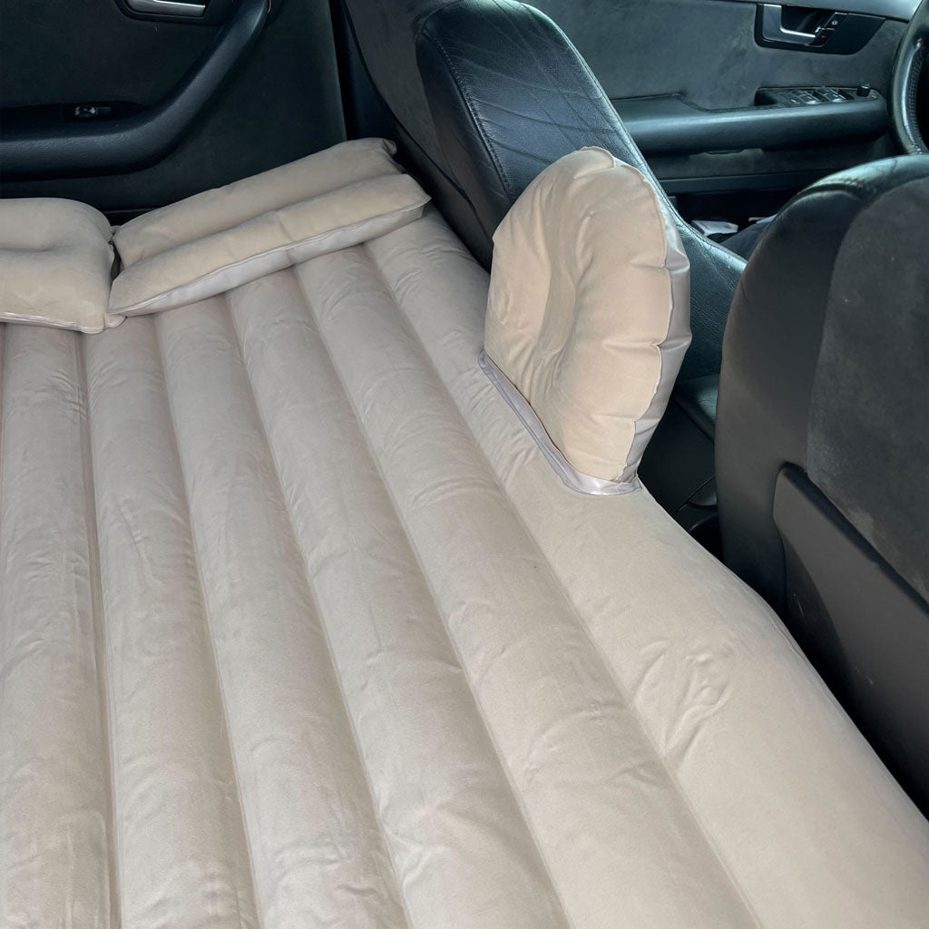 Materac samochodowy dmuchany 130 x 80 cm z pompką beżowy
