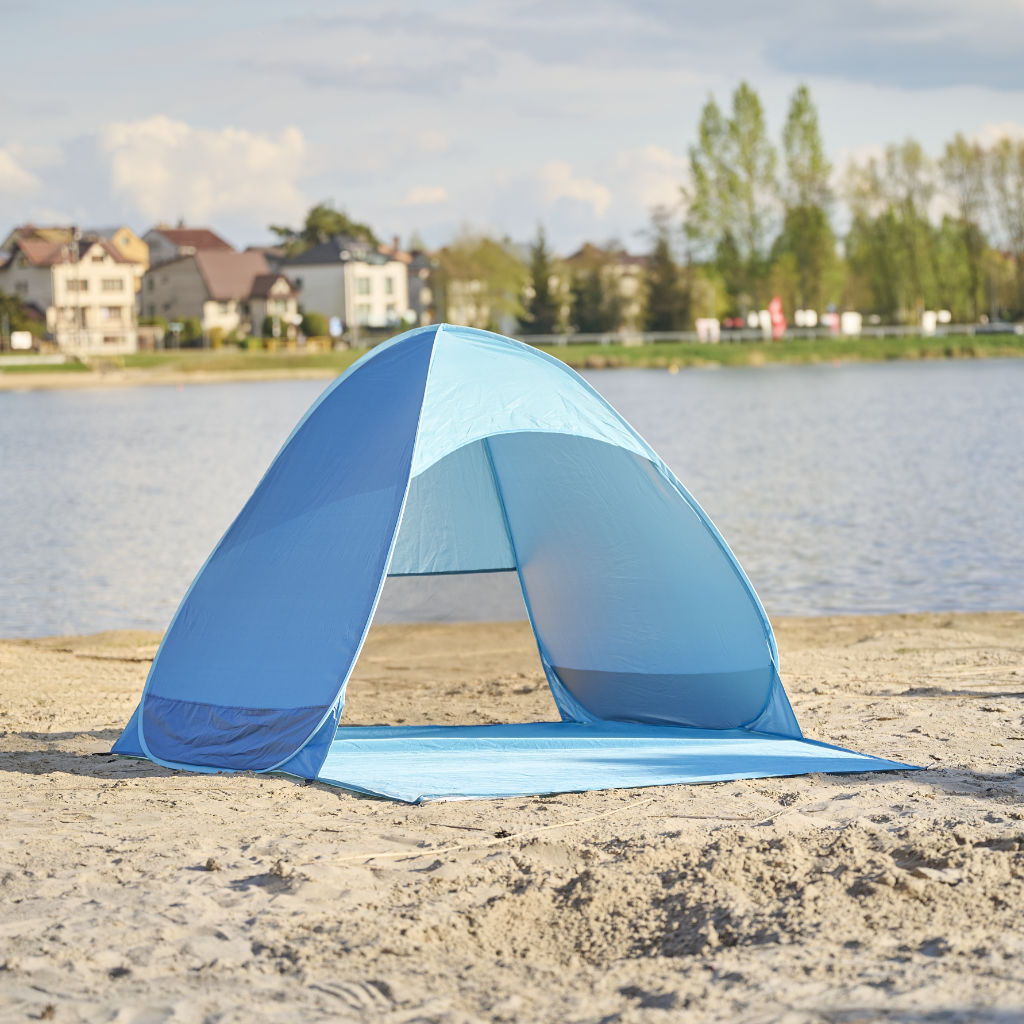 Namiot plażowy samorozkładający UV XXL z torbą – wodoodporny, z moskitierą i podłogą
