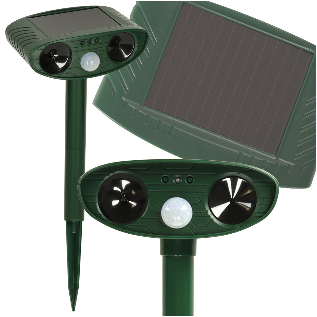 Solarny odstraszacz ultradźwiękowy na krety, gryzonie i ptaki z czujnikiem ruchu