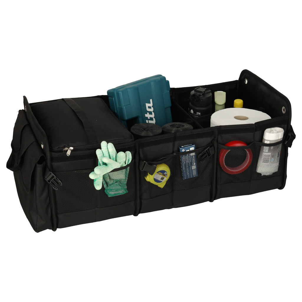 Organizer do bagażnika samochodowego z torbą termiczną XXL 100 l 3-komorowy, składany, wodoodporny, 75x37x32 cm