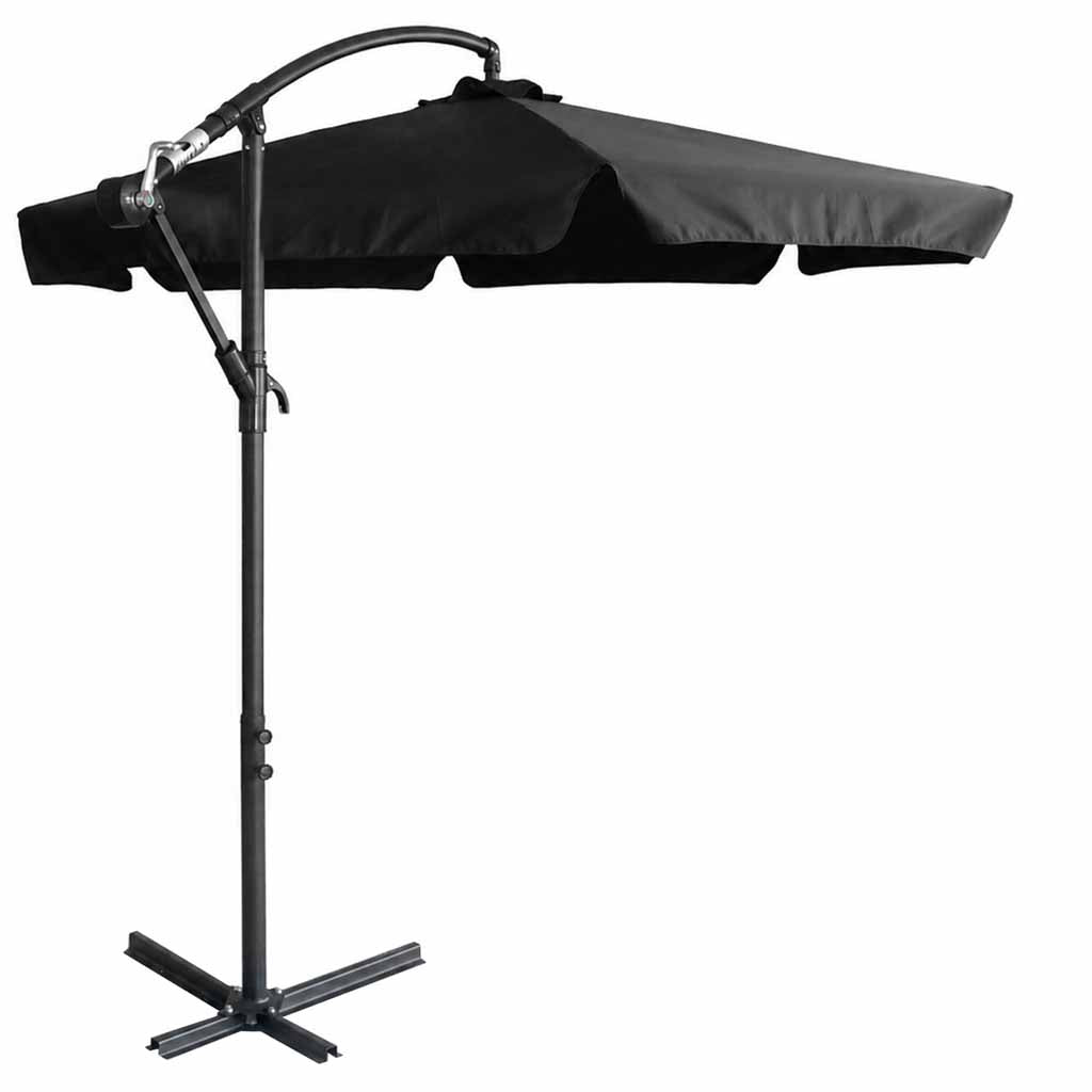 Parasol ogrodowy LUARO z bocznym wysięgnikiem 290 cm czarny