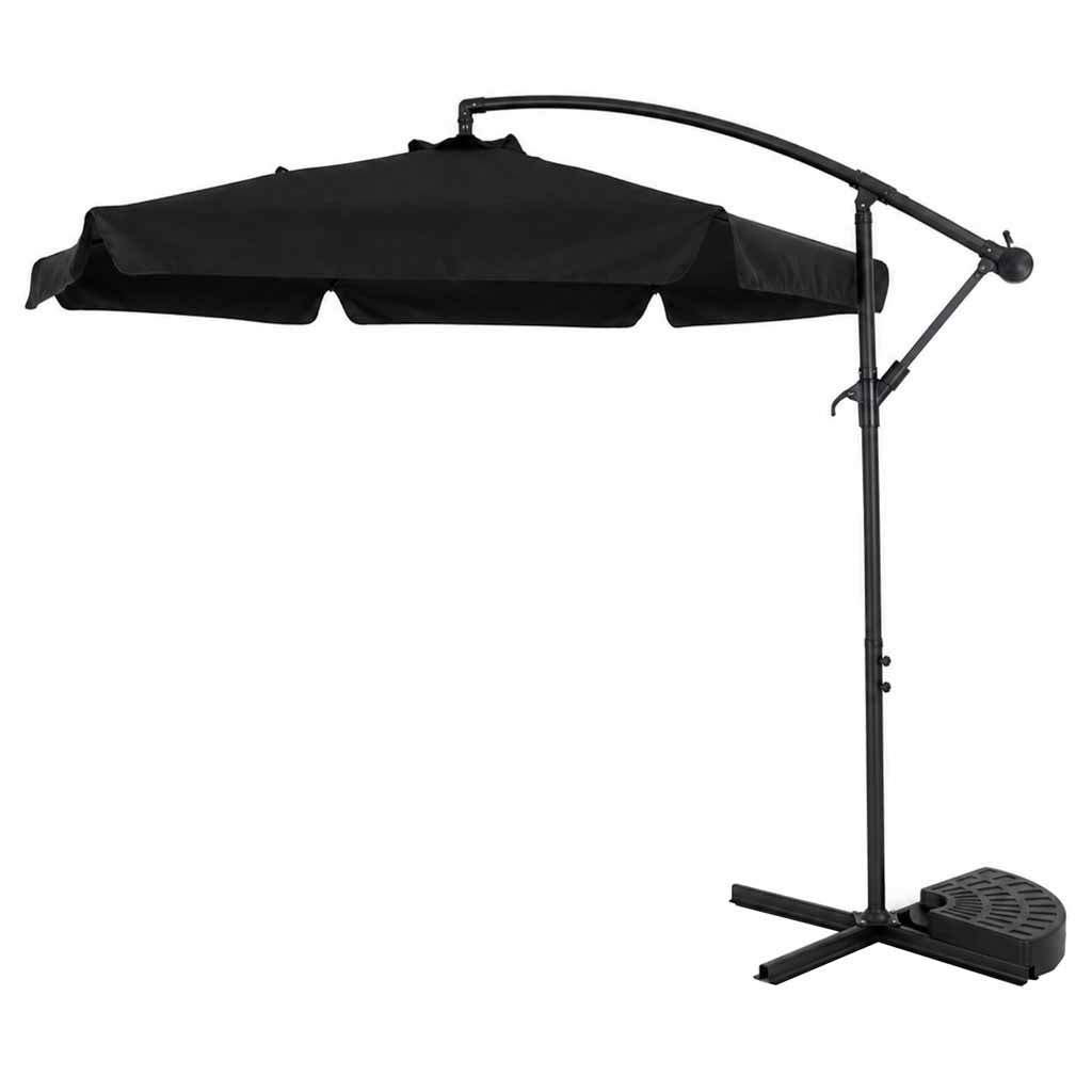 Parasol ogrodowy LUARO z bocznym wysięgnikiem 290 cm czarny