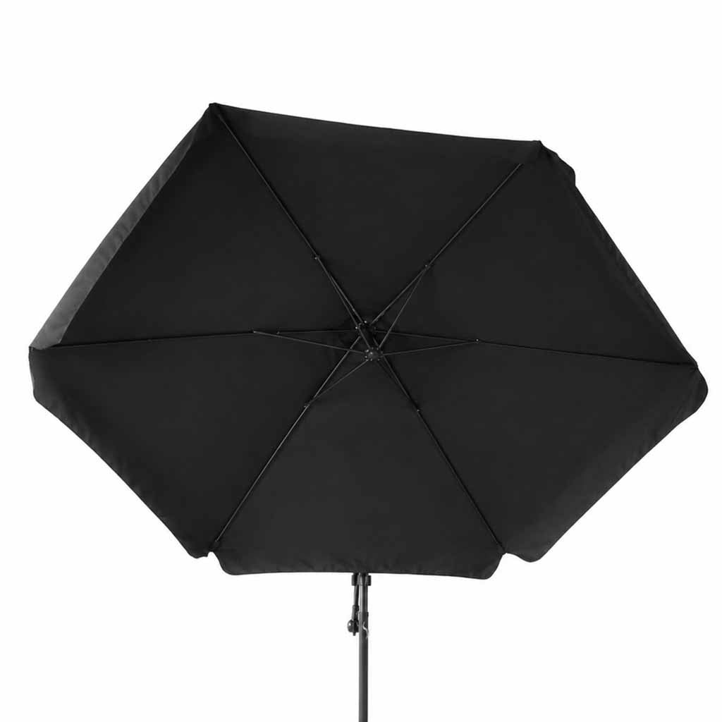 Parasol ogrodowy LUARO z bocznym wysięgnikiem 290 cm czarny