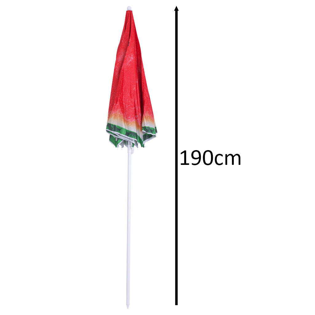 Parasol ogrodowy plażowy 150 cm regulowany łamany arbuz UV